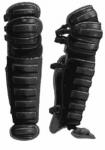 Modern molded-plastic shin guards